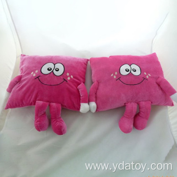 Plush pink square pillow pillow